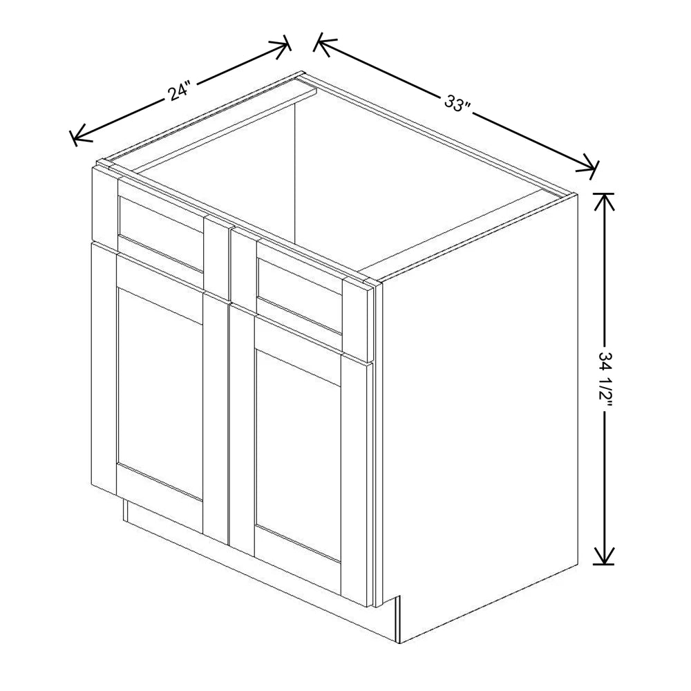 Fabuwood Allure Fusion Kona 33" W X 34 1/2" H X 24" D Double Door Sink Base Cabinet